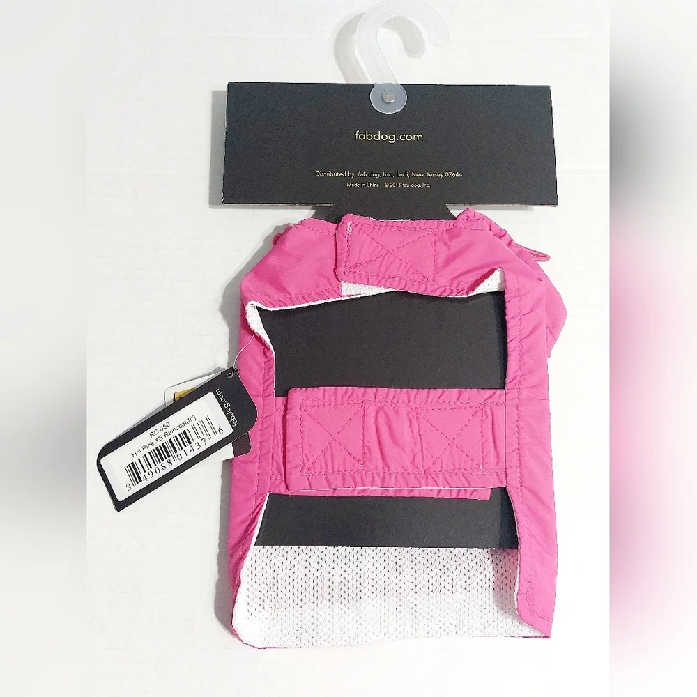Fabdog Hot Pink Dog Raincoat XS 8